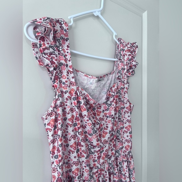 Loemes Pink and Orange Sleeveless Women’s Sundress with Sweetheart Neckline - Picture 4 of 6